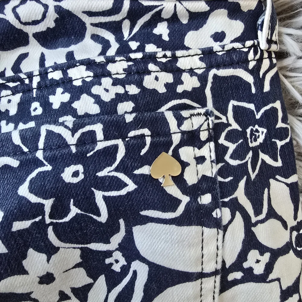Kate Spade Navy and White Floral Jeans - Picture 5 of 9